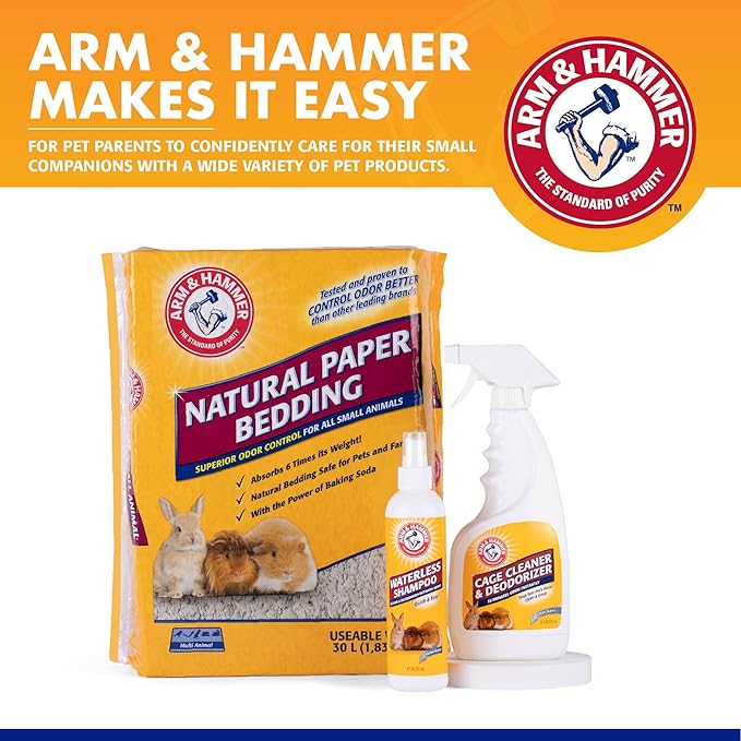 Arm & Hammer Super Absorbent Cage Liners for Guinea Pigs, Hamsters, Rabbits & Small Animals, Odor Control Cage Tray Liners for Wire or Mesh Grate Cages, Trim to Fit, 7 Count (Pack of 2)