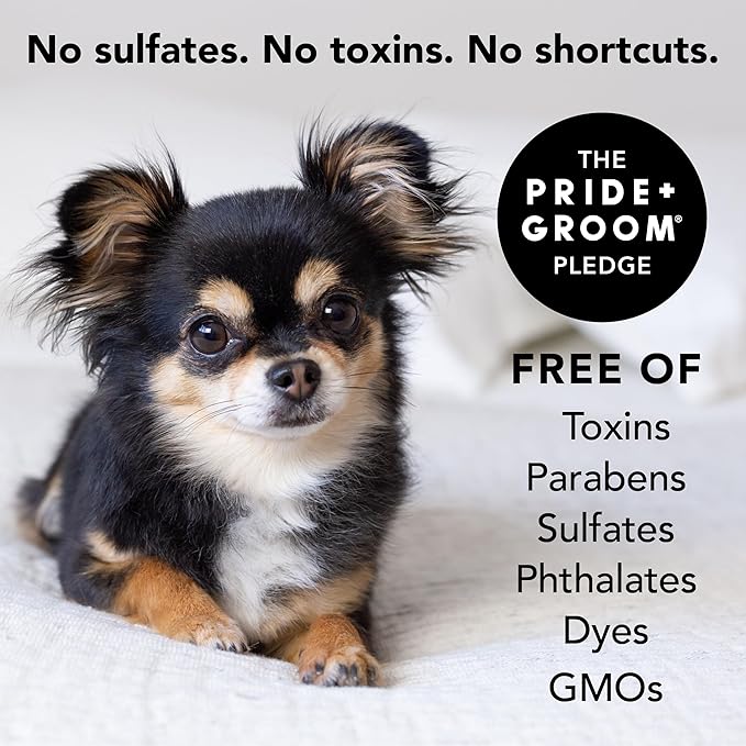 Pride and Groom The Sensitive One | Dog Grooming Shampoo for Puppies and Dogs with Itchy, Dry Skin| Tearless All Natural Body Wash with Essential Oils to Soothe Skin and Reduce Dandruff – 128oz