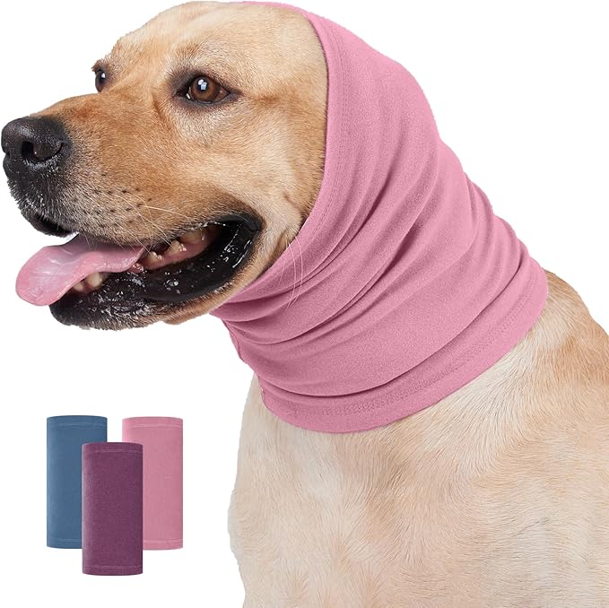 Nanaki Dog Calming Hoodie Ear Wraps for Dogs, Ear Protection Dog Fireworks Ear Head Muffs Dog Warp Anxiety Relief, Dog Hematoma Ear Wrap, Dog Head Cover The Grooming and Force Drying Dog Ear Protector