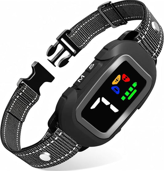 Ultrasonic Dog Bark Collar, No Shock, Humane Bark Control with 6 Training Modes & 7 Sensitivity Levels, Sound & Vibration, Rechargeable & Waterproof, for Small Medium Large Dogs