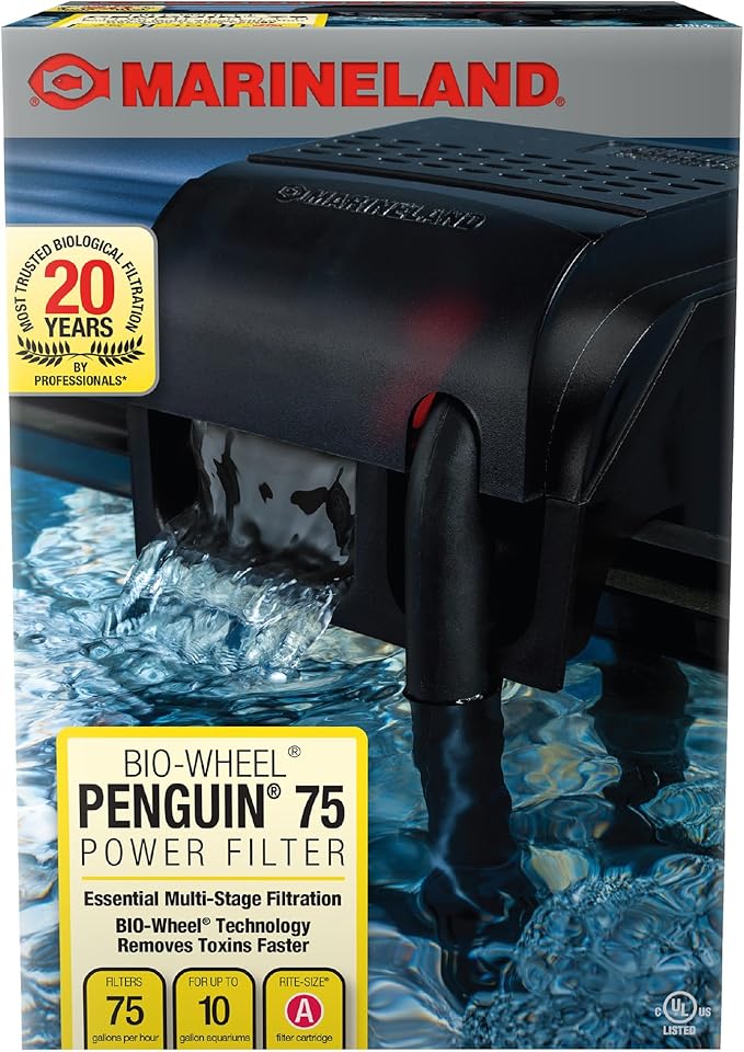 MarineLand Penguin 75 Power Filter, 75 GPH (PF0075B),Black