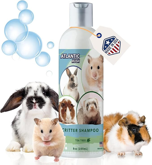 Critter Shampoo for Small Pets - 8oz Small Animal Tea Tree Shampoo - Pet Shampoo for Small Critters Including Ferrets, Guinea Pigs, Rabbits, Hedgehogs, Hamsters & Sugar Gliders