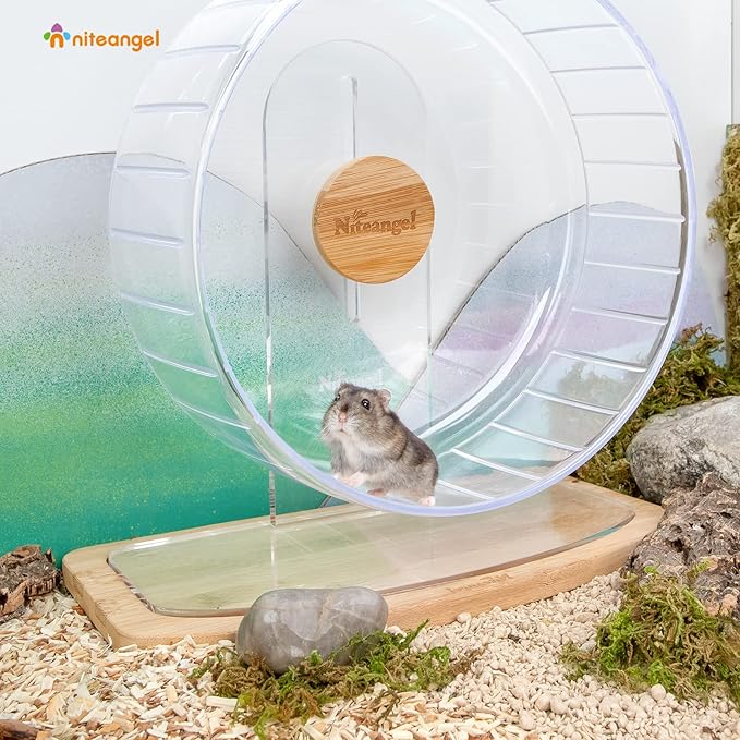 Niteangel Anti-Slide Hamster Wheel Platform - Fits for Niteangel Super-Silent Hamster | Acrylic | Wooden | Cloud Series Wheel (Medium)