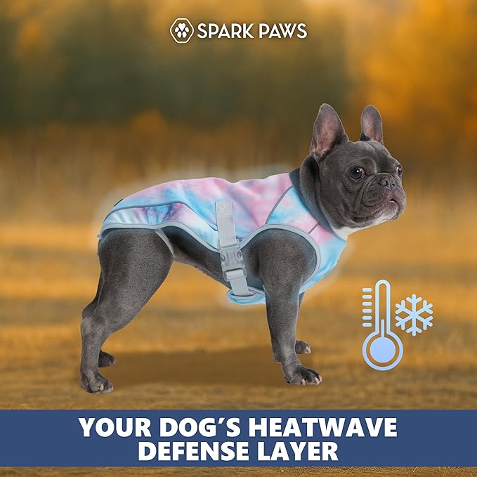 Spark Paws Dog Cooling Vest - SPF 50 UV Sun Protection - Summer Heat Relief Gear for Dogs, Lightweight, Evaporative Cooling - Dog Anxiety Relief Vest During Hot Days - Snowcone, 3XL