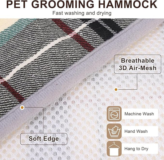 BEAUTYZOO Dog Grooming Hammock for Large Dogs, 11-15" Leg Spacing Up to 60lbs, Thick Breathable Dog Sling for Nail Trimming, Anti-Escape Harness Wide Neck Support, Grooming Sling for Dogs Cats