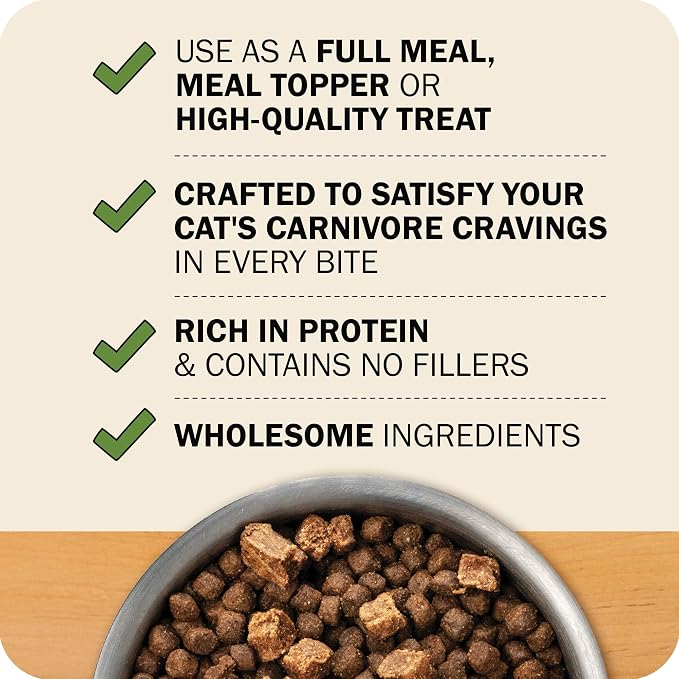 Redbarn Air Dried Powerfood for Cats with Real Chicken – Made in USA High Protein, Grain-Free Dry Cat Kitten Food Full Meal or Topper for Picky Eaters Supports Energy & Healthy Skin Coat – 2.5oz Trial
