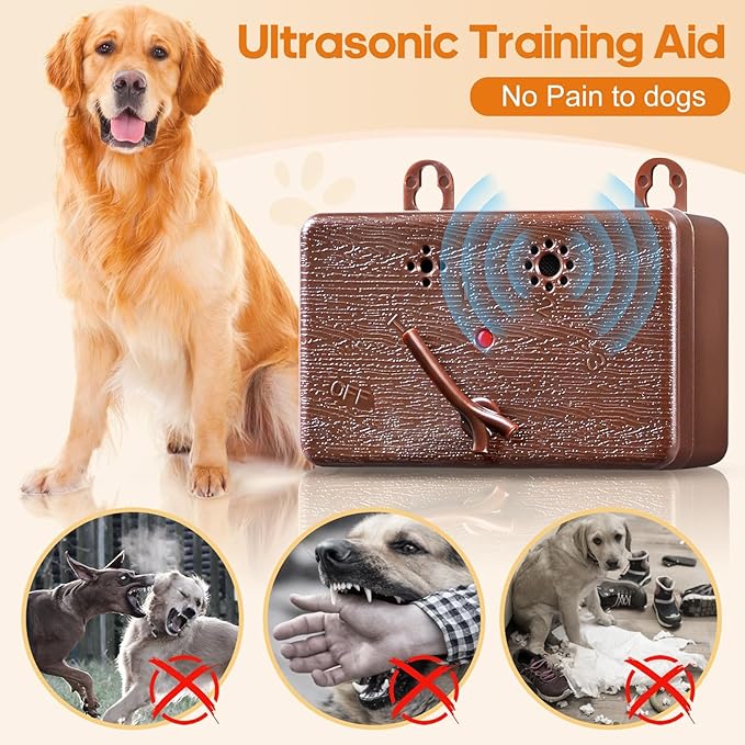 Anti Barking Device, Ultrasonic Anti Barking Device for Dogs with 3 Adjustable Levels, 50 FT Ultrasonic Dog Barking Control Device for Indoor Outdoor Bark Box Dog Barking Silencer
