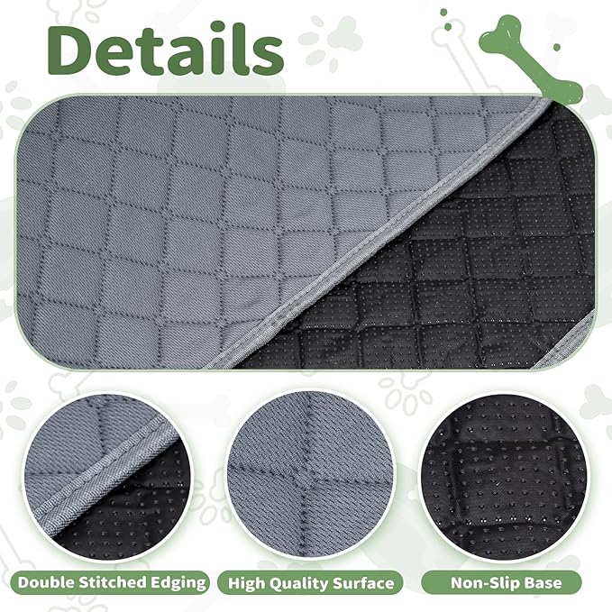 Washable Guinea Pig Cage Liners, 2 Pack 18"x24" Reusable Guinea Pig Pee Pads,Waterproof Super Absorbent Anti-Slip Pee Pads,Pet Bedding Liner for Dog,Small Animals,Bunny -Grey