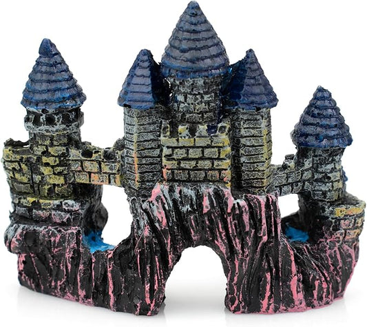 Fish Tank Decorations,Vintage Castle Cave Hideouts & Resin Aquarium Decorations,Fish Tank Accessories, Safe for Betta Fish