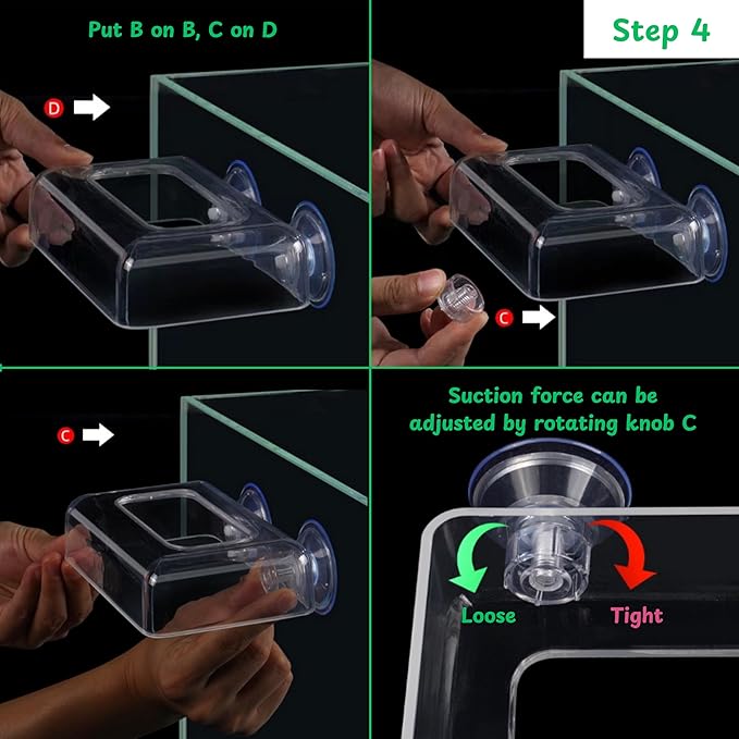 Acrylic Fish Feeding Box Ring for Turtle with Filter Ball Set, Fish Feeder Ring and Nitrifying Ball, Betta Feeding Floating, Turtle Enrichment Toys, Floating Betta Food Holder (Clear, L)