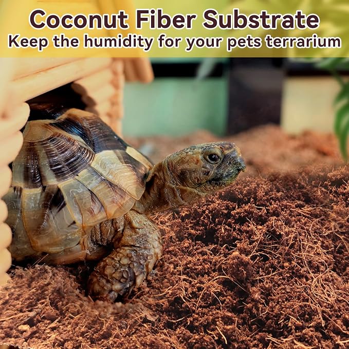 Legigo 4 Pack Coconut Fiber Substrate, Natural Coco Coir Bedding for Reptiles Turtles, Tortoises, Snake, Hermit Crab, Gecko, Lizard, Bioactive Terrarium Soil for Humidity Control and Plant Substrate