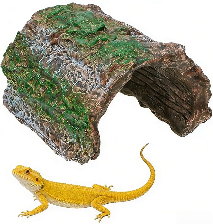 Reptile Hide Fish Tank Decorations Reptile Tank Habitat Aquarium Decor Hideout Terrarium Accessories Reptiles Cave for Dragon Lizard Spider