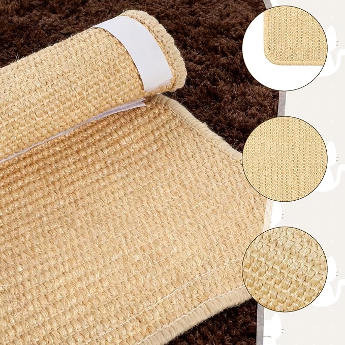 SHENLIU 4Pcs Bunny Scratch Pads, 16"x12" Sisal Rabbit Scratching Pad Claws and Teeth Care Rabbit Mats for Cages Chew Toys Bunny Pet Cage Bedding