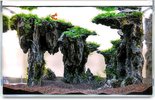 Allcolor Fish Tank Decor Rocks.Aquarium Decoration Model.Easy and Quick Solution for Aquascaping.(Cave of Gods)