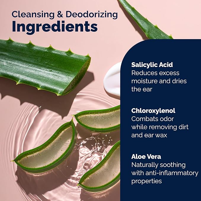 Vetnique Oticbliss Dog Ear Cleaner Flush Dog Ear Cleaning Solution for Dirt and Wax with Soothing Aloe Dogs & Cats Flush - Vet Recommended for Itchy Ears