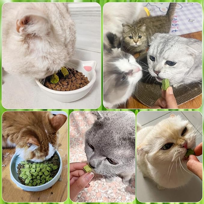 60g Cat Grass Treats for Cats, Freezed Drying Cat Grass Teething Stick Snacks for Kitty, Edible Cats Chew Toys for Teeth Cleaning and Hairball Removal