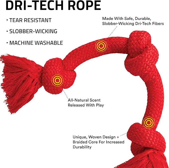 Playology Dog Toys | Dri-Tech Rope Tug of War Dog Toy for Tough Chewers | Beef Scented Jumbo Tug Rope Toys for Large Dogs