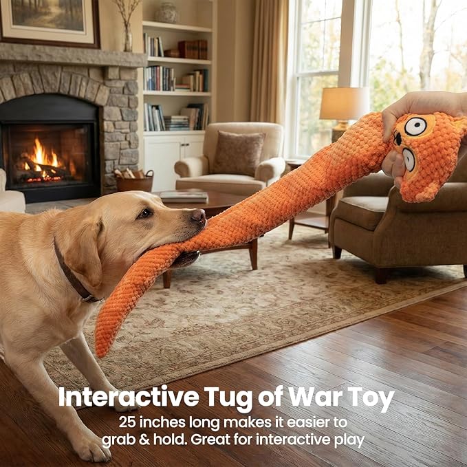 HGB Large Squeaky Dog Puzzle Toy for Boredom & Teething, Tough Interactive Dog Chew Toys for Snuffle Foraging & Treat Dispensing IQ Training, Ideal for Large Medium Small Dogs to Keep Them Busy