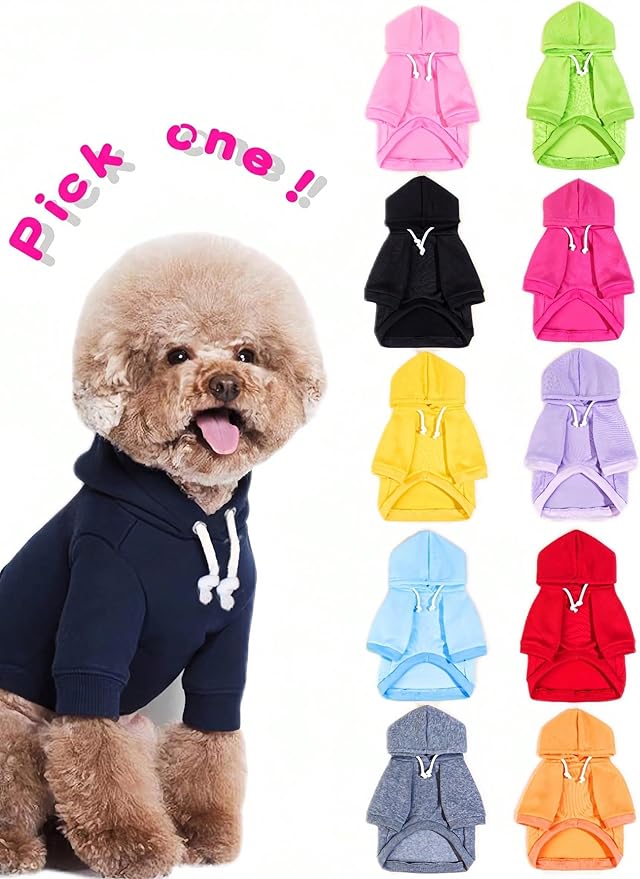 QWINEE Basic Dog Hoodie Sweatshirt Puppy Sweater Warm Cat Costumes Pet Clothes for Chihuahua Puppy Kitten Small Medium Dogs Mauve Purple Small