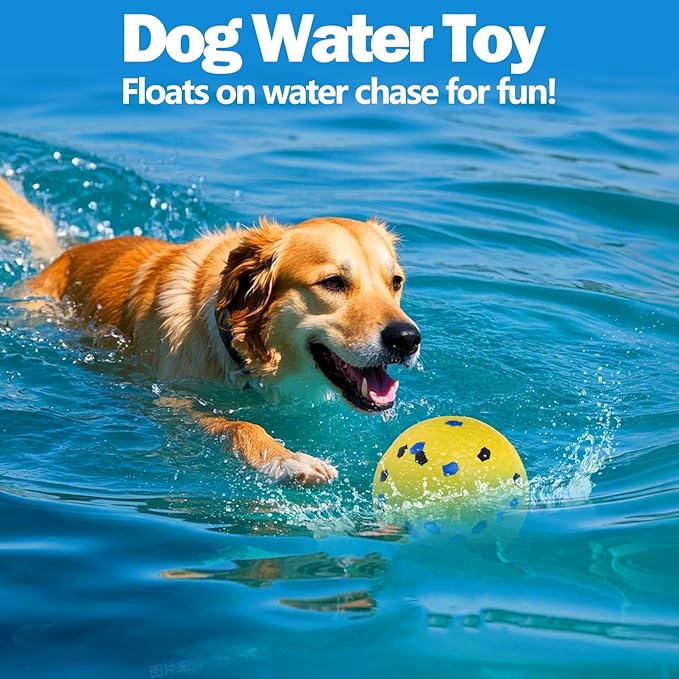 Mity rain 4PCS Floating Dog Toys –E-TPU Water Pool Fetching Toy for Small Medium Large Pet, Ball Shape Indestructible Interactive Dog Chew Toys for Summer Outdoor Training Fun
