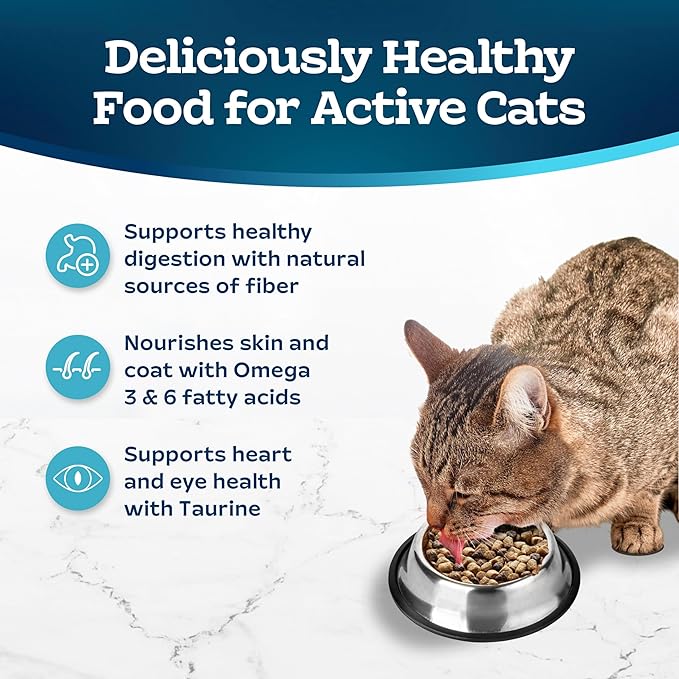 Blue Buffalo Tastefuls Natural Dry Food for Active Adult Cats, Chicken and Brown Rice Recipe, 15-lb. Bag
