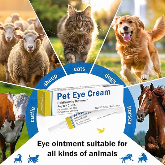 Pet Eye Health Cream for Cats, Dogs, Cattle, Sheep, Horses, Birds, and Puppies, Kitten - 1 Tube 5g