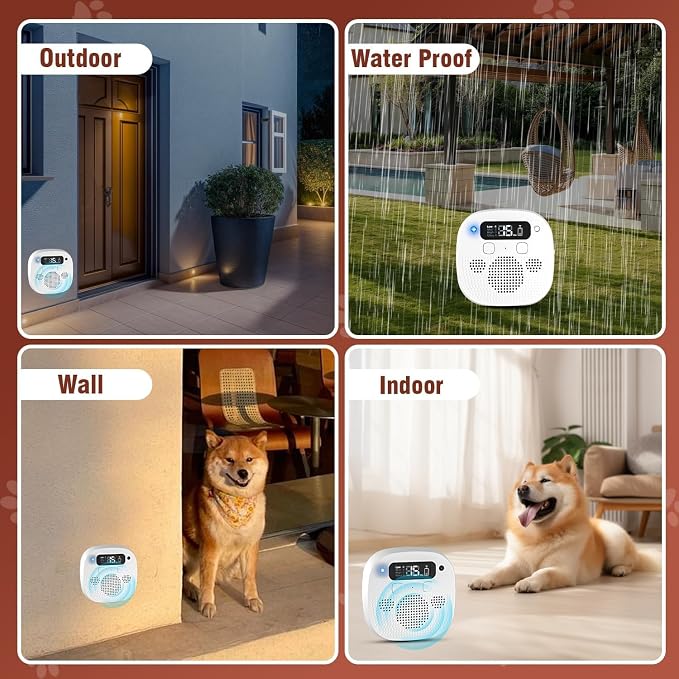 Anti Barking Device for Dogs, Dog Bark Deterrent Devices, Rechargeable Bark Box & Dog Barking Silencer with Remote Control 4 Modes, 50FT Ultrasonic Bark Control for Indoor & Outdoor Use, White