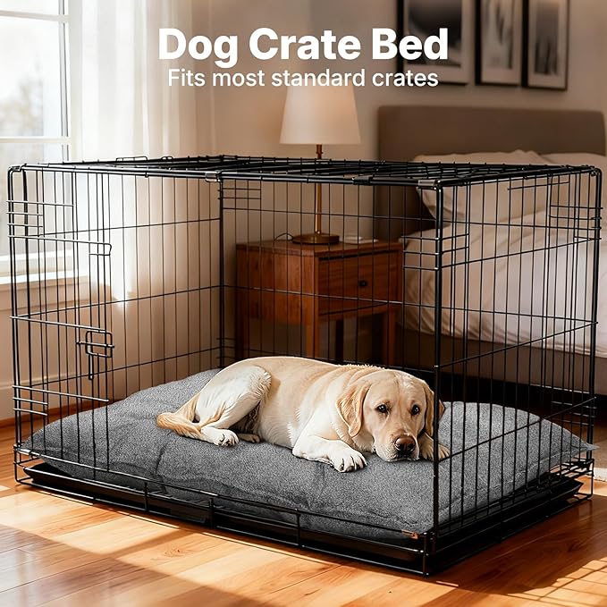Veehoo Indestructible Dog Bed for Crate, Chew Proof Dog Crate Pad with Reinforced Corners, Medium Washable Chew Resistant Pet Mat for Kennel, 30" x 18"