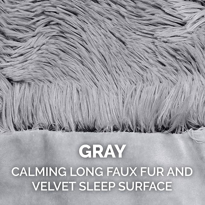 Furhaven Waterproof Throw Blanket for Dogs & Indoor Cats, Washable - Shaggy Plush Calming Long Faux Fur & Velvet Dog Blanket - Gray, Small