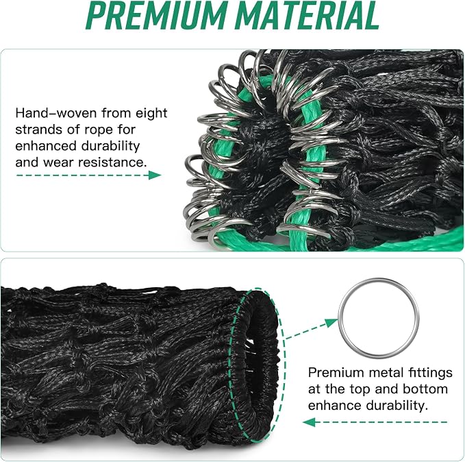 Square Bale Hay Nets for Horses, Premium PE Slow Feed Net with 1.6" Hole, Suitable for 36x18x18 to 45x25x17 Inches Hay Bales, Drawstring Closure for Easy Loading