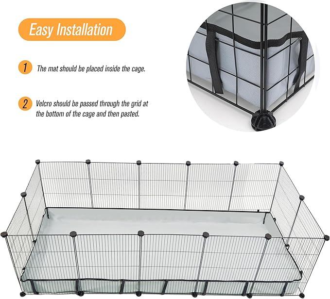 DZWLKJ Guinea Pig Cage Liner Tarp Bottom Waterproof and Washable Base Also for Rabbits, Bunny, Chinchesillas, Hedgehog, Ferrets and Other Small Animals(24x60 inches)
