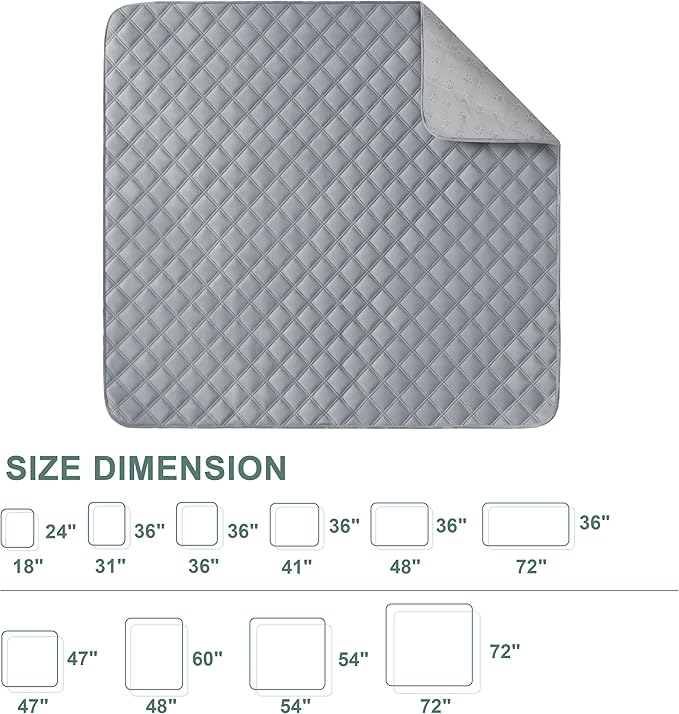 Eterish Reusable Washable Pee Pads for Dogs Extra Large 47'' x 47'' 2 Pack, Absorbent Pet Puppy Dog Training Pads Non-Slip, Waterproof Whelping Potty Pads for Dogs Leak-Proof
