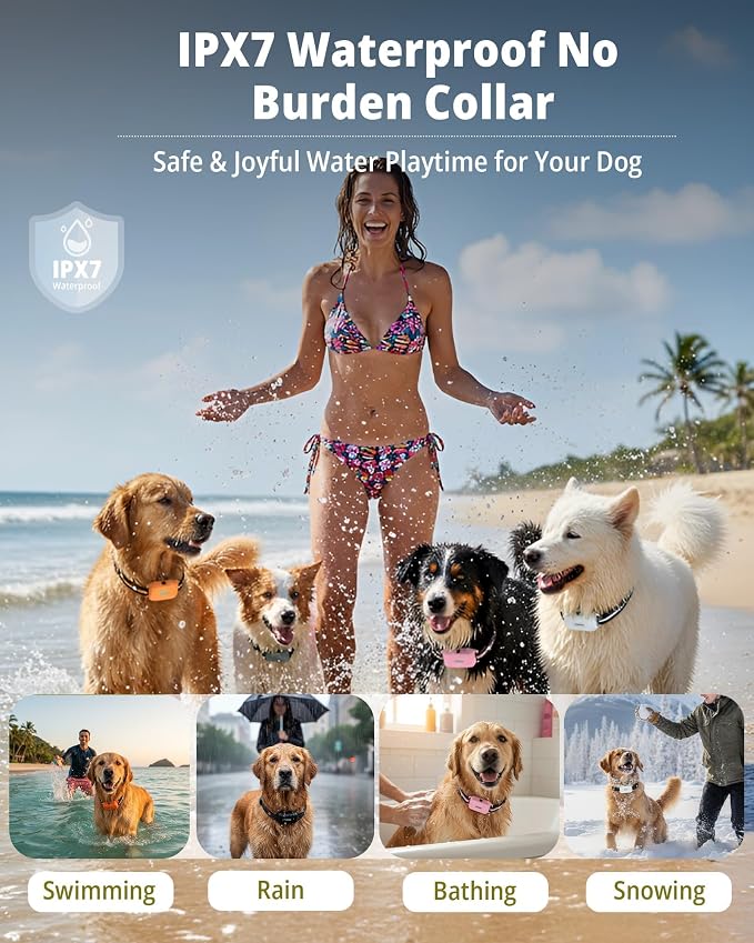 3 Dog Shock Collar with Remote Control (5–150Lbs), 4400FT Waterproof Training Collar for Dogs 3 Pack 5 Training Modes Rechargeable Electric Dog Collar with Light, E collars for Small Medium Large Dogs