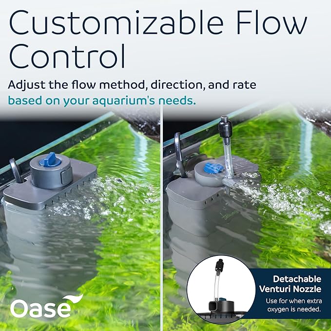 OASE EcoFlow 150 Internal Aquarium Filter, For Freshwater and Saltwater Tanks Up to 40 Gallons, Quiet, Customizable Water Flow, Multi-Stage Filtration
