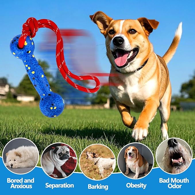 Mity rain Floating Dog Toys –E-TPU Water Pool Fetching Toy with Rope for Small Medium Large Pet, Bumper Shape Indestructible Interactive Dog Chew Toys for Summer Outdoor Training Fun (Yellow+Blue)