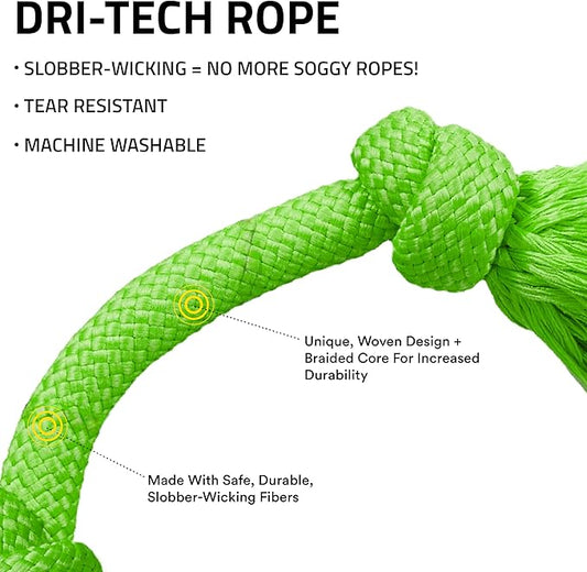 Playology Dog Toys | Dri-Tech Rope Tug of War Dog Toy for Tough Chewers | Sweet Potato Scented Jumbo Tug Rope Toys for Large Dogs