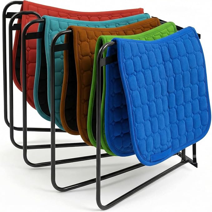 Heavy Duty Saddle Pad Rack Horse Blanket Rack with 5 Hanging Arms 180 Degree Swing Out for Heavy Duty Saddle Pad, Horse Blanket Supplies 250 Pounds