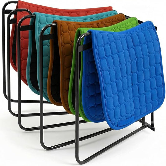 Heavy Duty Saddle Pad Rack Horse Blanket Rack with 5 Hanging Arms 180 Degree Swing Out for Heavy Duty Saddle Pad, Horse Blanket Supplies 250 Pounds
