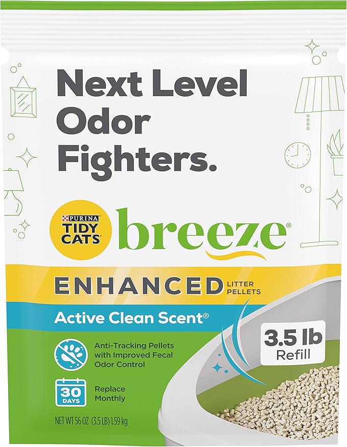Purina Tidy Cats Breeze Litter Pellets, Enhanced Litter Pellets 3.5 lb (Pack of 4)