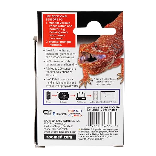 Zoo Med SlitherSense Sensor for Temperature and Humidity Monitoring