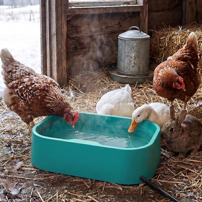 5.5L/1.45Gal Extra Large Heated Water Bowl, Indoor & Outdoor Winter Antifreezing Pet Heated Thermal Water Bowl Dish, Anti Chewy Cord, BPA-Free, Pet Products for Dog Cats Rabbit Chicken Duck Squirrel