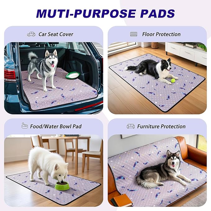WanpeeGoo Washable Pee Pads for Dogs, 2 Pack Reusable Puppy Pads, Super Absorbent & Leakproof Dog Pads, Anti-Slip Dog Pee Pads for Puppy Training & Incontinence, Leaf Pattern 24"x48"