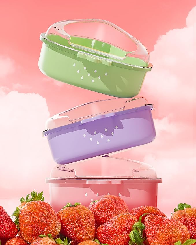 BUCATSTATE Hamster Sand Bath Kit Hamster Sand Bath Container Ultra Large Transparent Toilet for Syrian Hamsters Accessory for Small Animals(Pink, Strawberry)