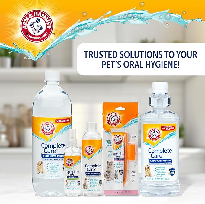 Arm & Hammer Complete Care Dog Dental Spray, Mint Flavor, Brushless Dog Breath Freshener with Baking Soda and Calcium for Tooth Enamel Support, Fluoride-Free, 6 Fl Oz - 2 Pack