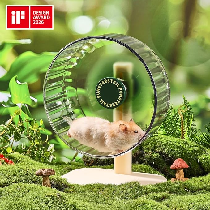 Super Silent Hamster Wheel 8.7 Inch, Magnetic Large Rat Wheel for Chinchilla, Gerbil, Guinea Pig, Cat, Mouse, Sugar Glider and Dwarf, Syrian Hamster Accessories (Avocado Green)