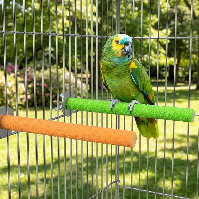 4 Pcs Bird Perch, Bird Perches for Cage, 7.8inch Random Colorful Wood Parrot Birds Perch Stand Paw Grinding Stick, Birds Cage Accessories for Budgies, Parakeet, Cockatiel, Lorikeet, Conure