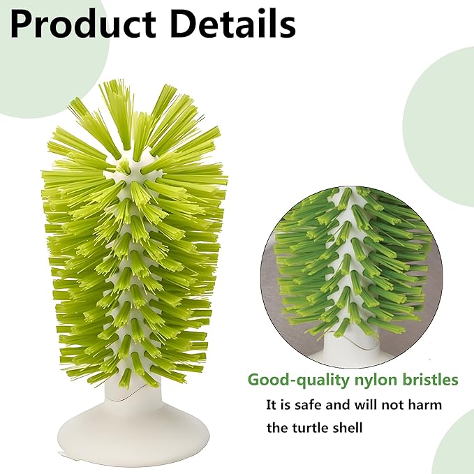 Turtle Brush with Suction Cup-Tortoise Shell Cleaner&Scratch Tool for Turtle Tanks-Aquatic Turtle Tank Accessories(3Pcs)