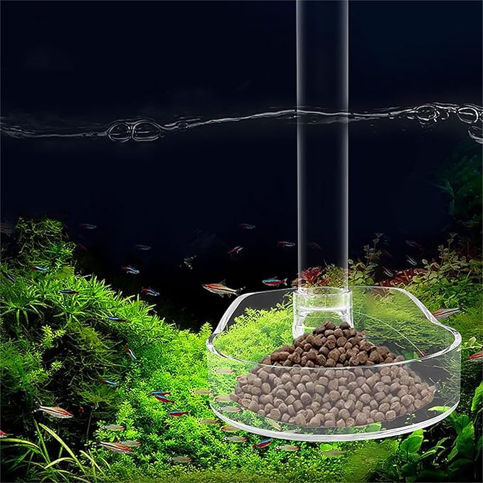 1 Set Aquarium Acrylic Feeding Tube Bowl Aquarium Shrimp Fishtank Acrylic Feeding Tools Anti-Drift Feeding Feeder, 22cm