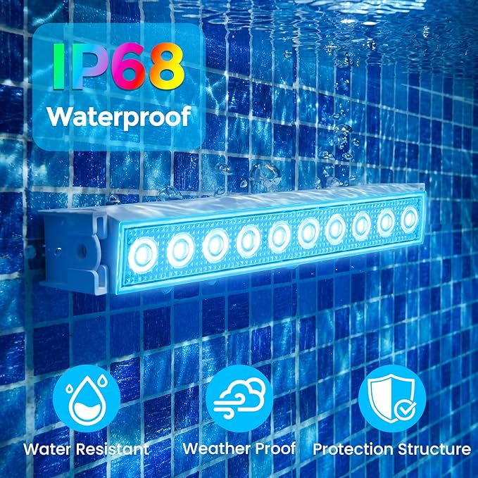 BOBKID Rechargeable Pool Lights for Inground Above Ground Pool, IP68 Waterproof Underwater Submersible Light with Remote, 7 RGB Color LED Light for Pond Bathtub Aquarium Garden Decoration, 4 Pack
