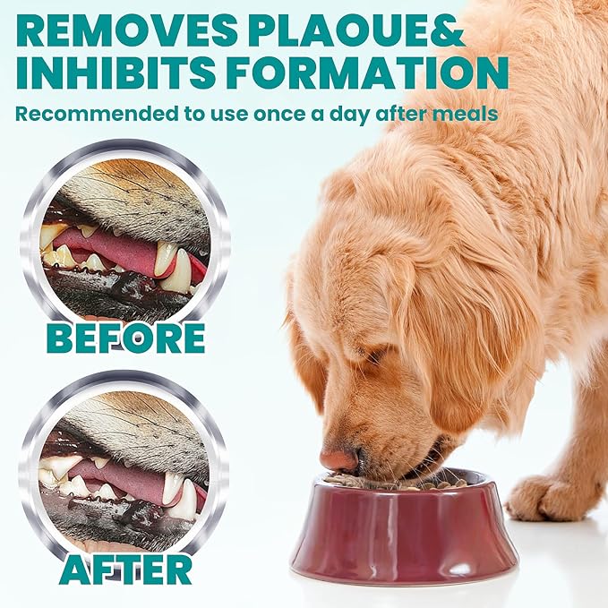 MEDUWEDU Dental Care Finger Wipes 60 Counts,Teeth Cleaning Finger Wipes for Dogs & Cats,Reduces Plaque & Supports Oral Freshness, Unscented
